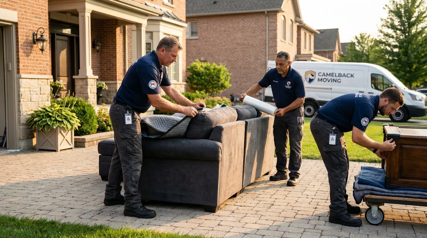 Large estate moving crew wrapping furniture in Boiling Springs, PA