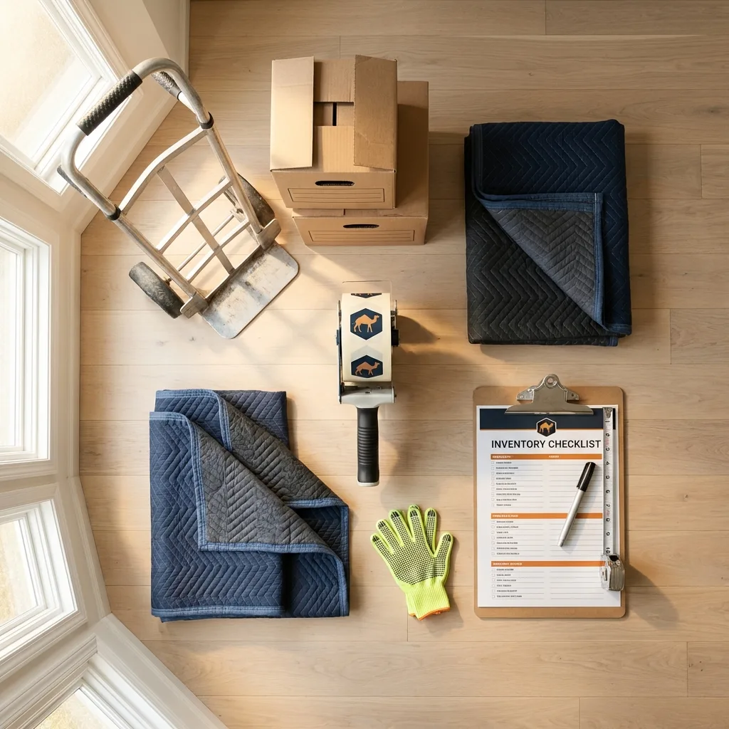 Professional moving supplies and packing materials layout for Boiling Springs residential relocations