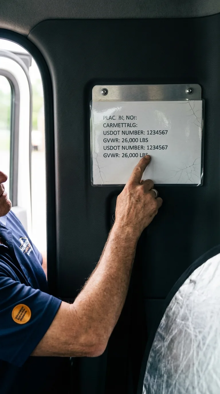 USDOT licensing placard verification in Boiling Springs